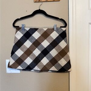 Urban Outfitters Black White Brown Plaid Mini Skirt